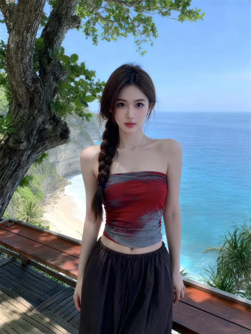 美女手机壁纸｜海边背景图片 - 夏日休闲「哲风壁纸」