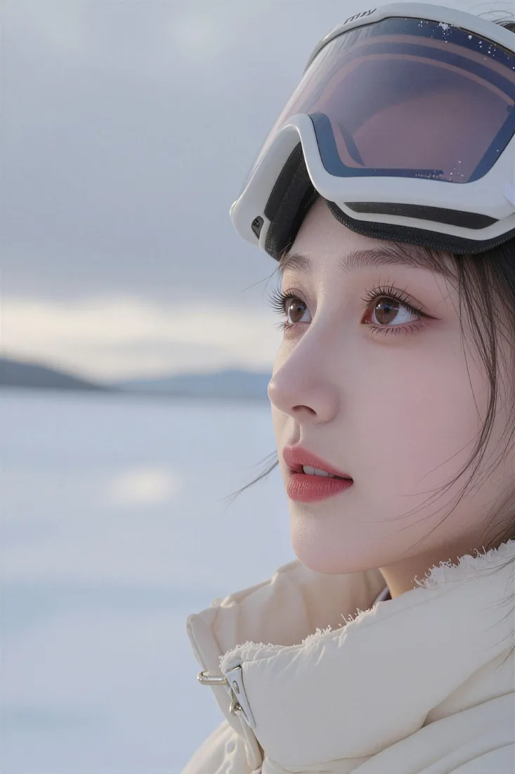 滑雪少女手机壁纸｜雪地背景图片 - 清冷氛围感「哲风壁纸」