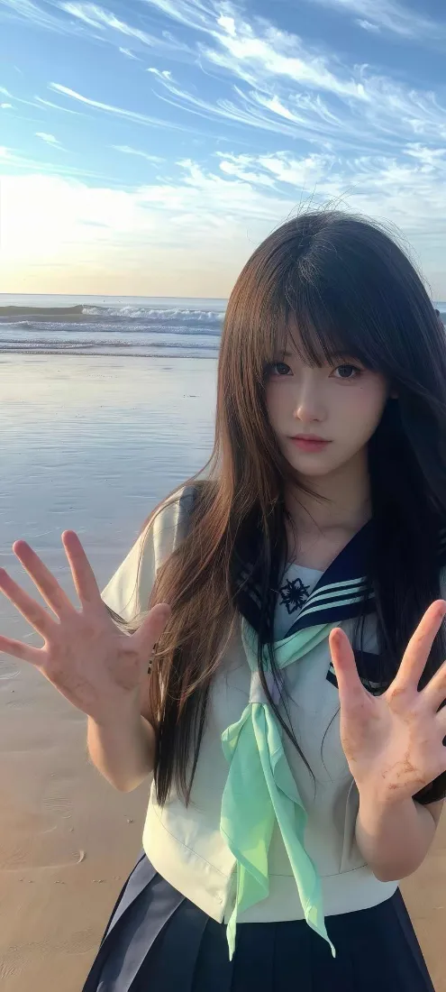 JK少女手机壁纸|海边背景图片 - 清新治愈「哲风壁纸」 JK少女手机壁纸|海边背景图片 - 清新治愈「哲风壁纸」