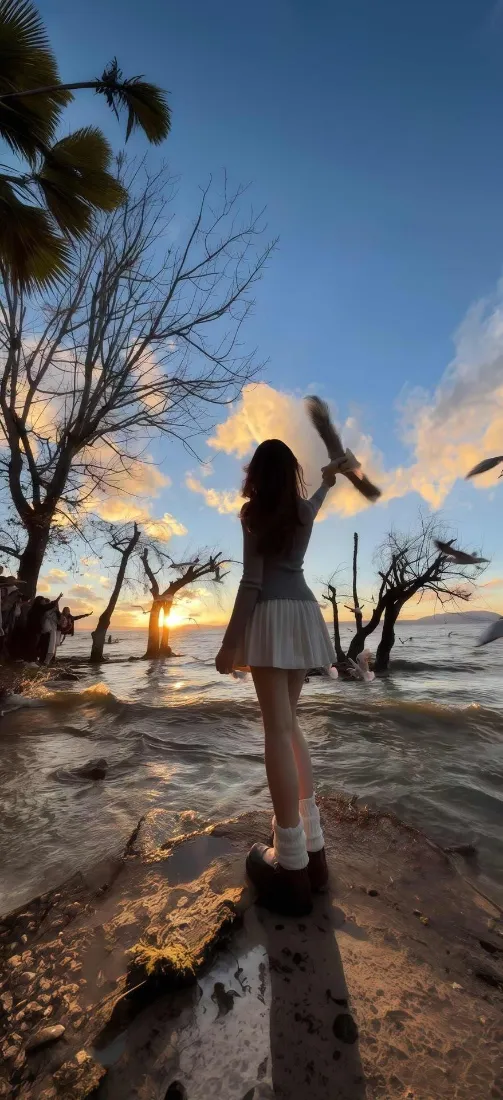 海边日落手机壁纸|手机背景图片 - 氛围感女生背影「哲风壁纸」 海边日落手机壁纸|手机背景图片 - 氛围感女生背影「哲风壁纸」