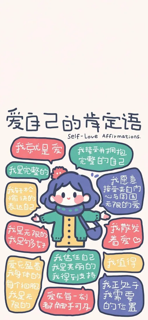 治愈卡通手机壁纸|爱自己背景图片 - 肯定语「哲风壁纸」 治愈卡通手机壁纸|爱自己背景图片 - 肯定语「哲风壁纸」