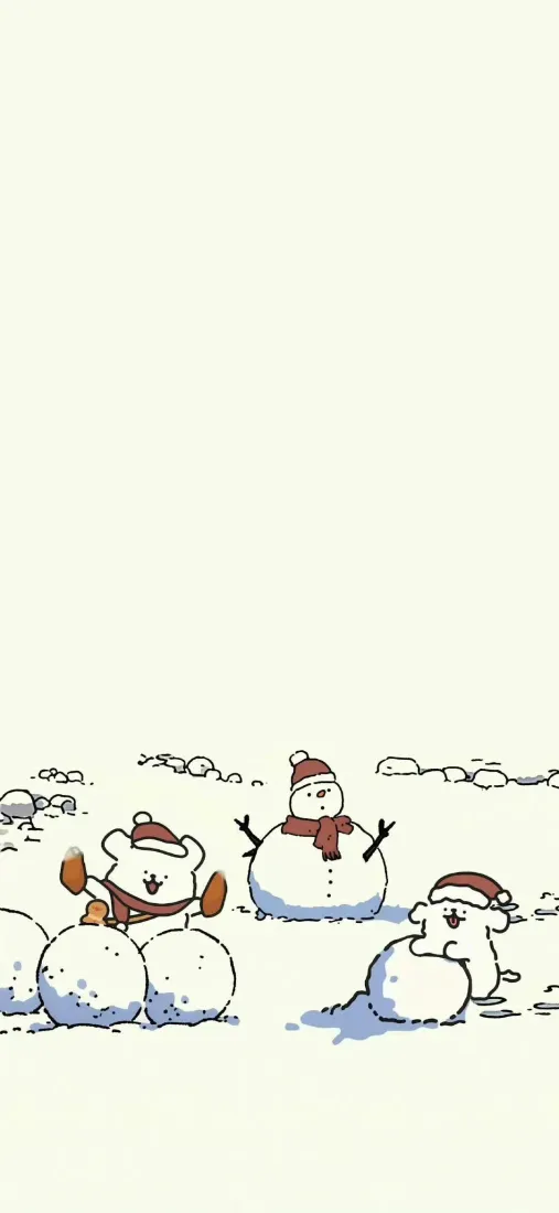 圣诞堆雪人手机壁纸|简约背景图片 - 冬日雪地「哲风壁纸」 圣诞堆雪人手机壁纸|简约背景图片 - 冬日雪地「哲风壁纸」
