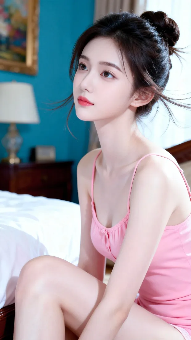 清纯美女手机壁纸|室内背景图片 - 粉色吊带「哲风壁纸」 清纯美女手机壁纸|室内背景图片 - 粉色吊带「哲风壁纸」