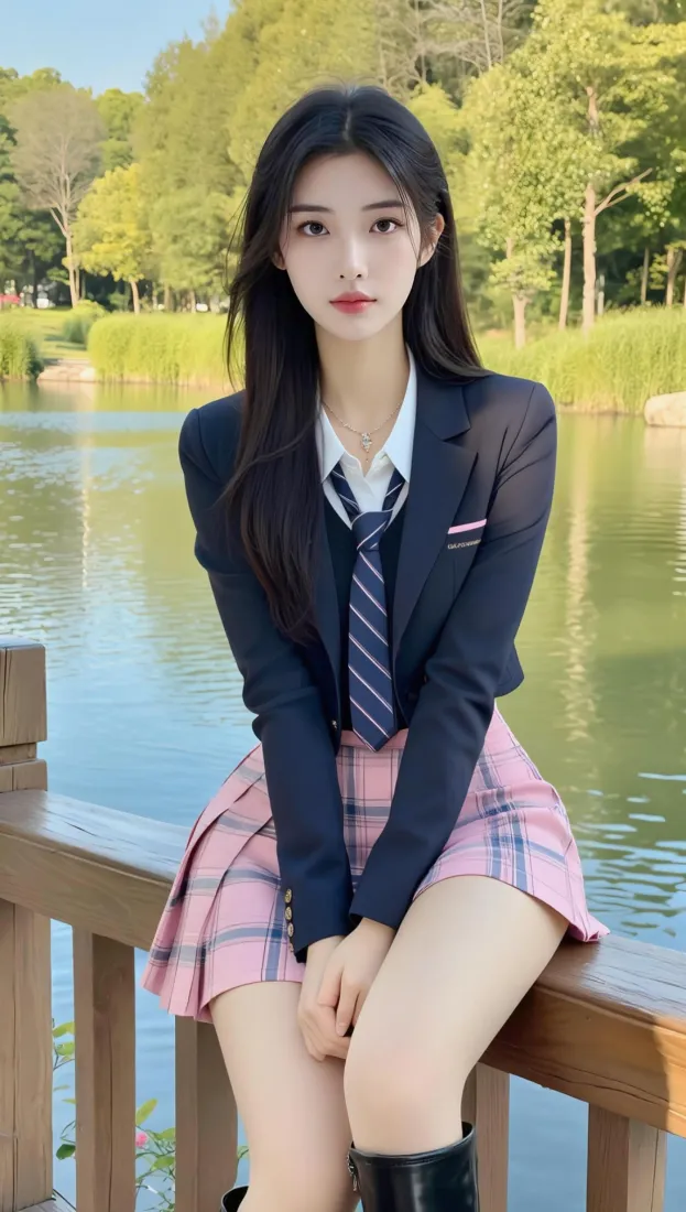 JK美女手机壁纸|湖边户外背景图片 - 清甜少女「哲风壁纸」 JK美女手机壁纸|湖边户外背景图片 - 清甜少女「哲风壁纸」