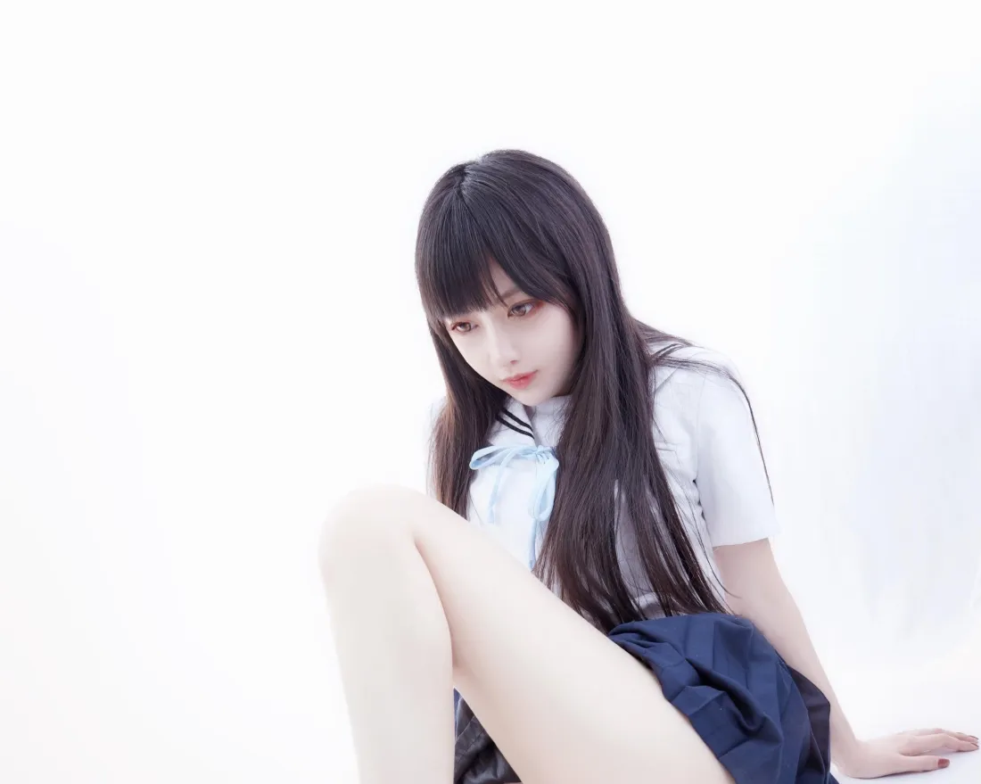 3kJK水手服壁纸｜少女背景图片 - 黑长直女生「哲风壁纸」