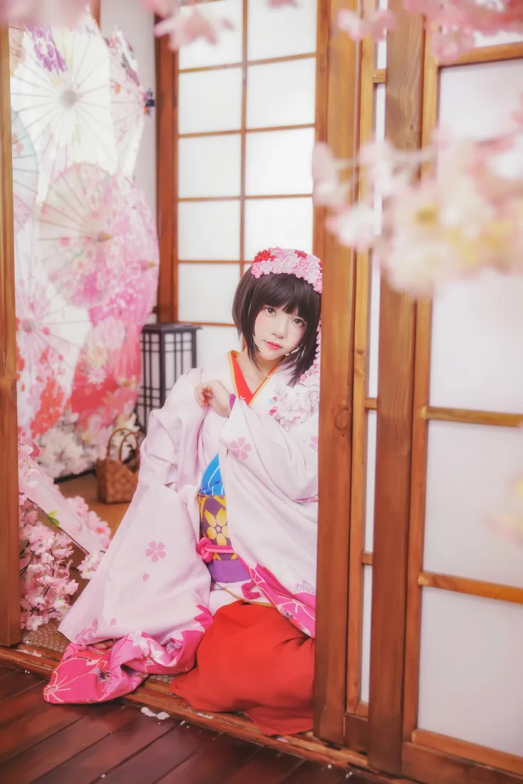 桜桃喵手机壁纸|加藤惠和服背景图片 - 可爱cosplay「哲风壁纸」 桜桃喵手机壁纸|加藤惠和服背景图片 - 可爱cosplay「哲风壁纸」