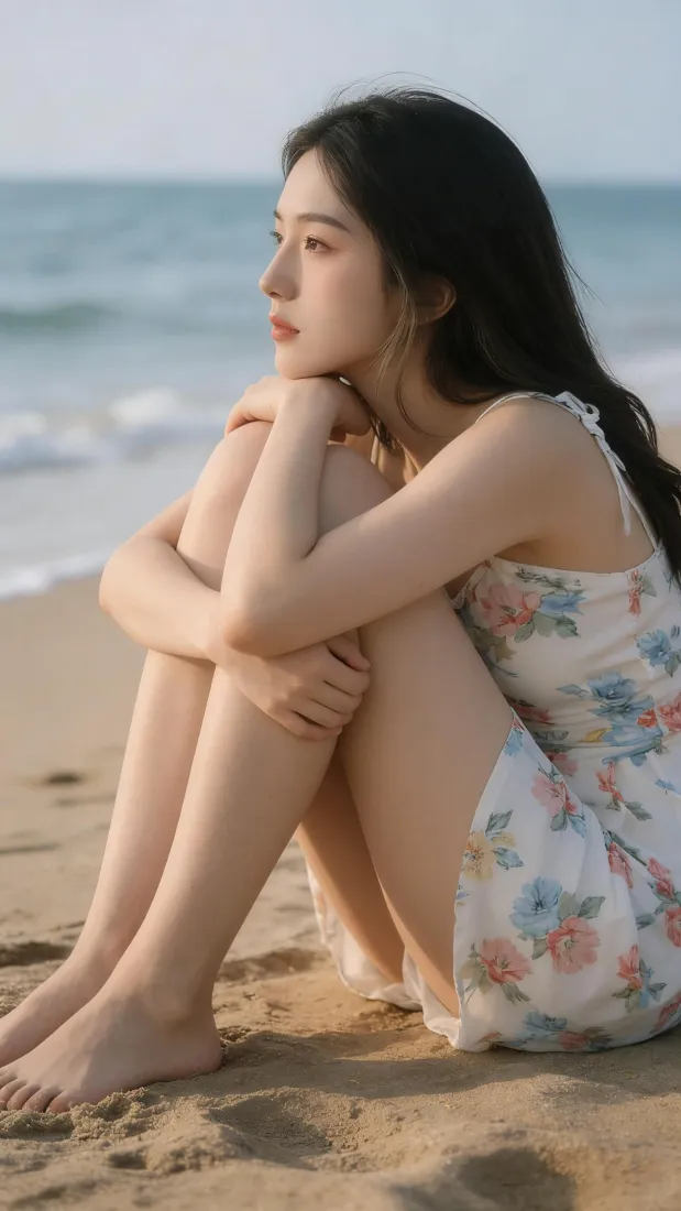 气质美女手机壁纸|海边背景图片 - 碎花裙「哲风壁纸」 气质美女手机壁纸|海边背景图片 - 碎花裙「哲风壁纸」