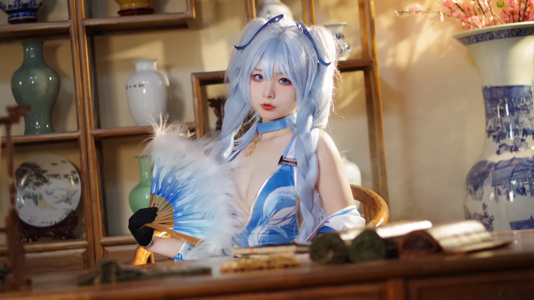 6k蓝发少女cos壁纸|古风中式背景图片 - 青花瓷器「哲风壁纸」 6k蓝发少女cos壁纸|古风中式背景图片 - 青花瓷器「哲风壁纸」