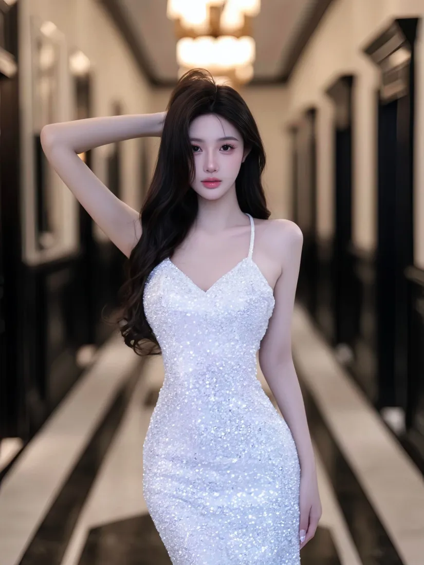 性感长发美女手机壁纸|酒店走廊背景图片 - 白色吊带裙「哲风壁纸」 性感长发美女手机壁纸|酒店走廊背景图片 - 白色吊带裙「哲风壁纸」