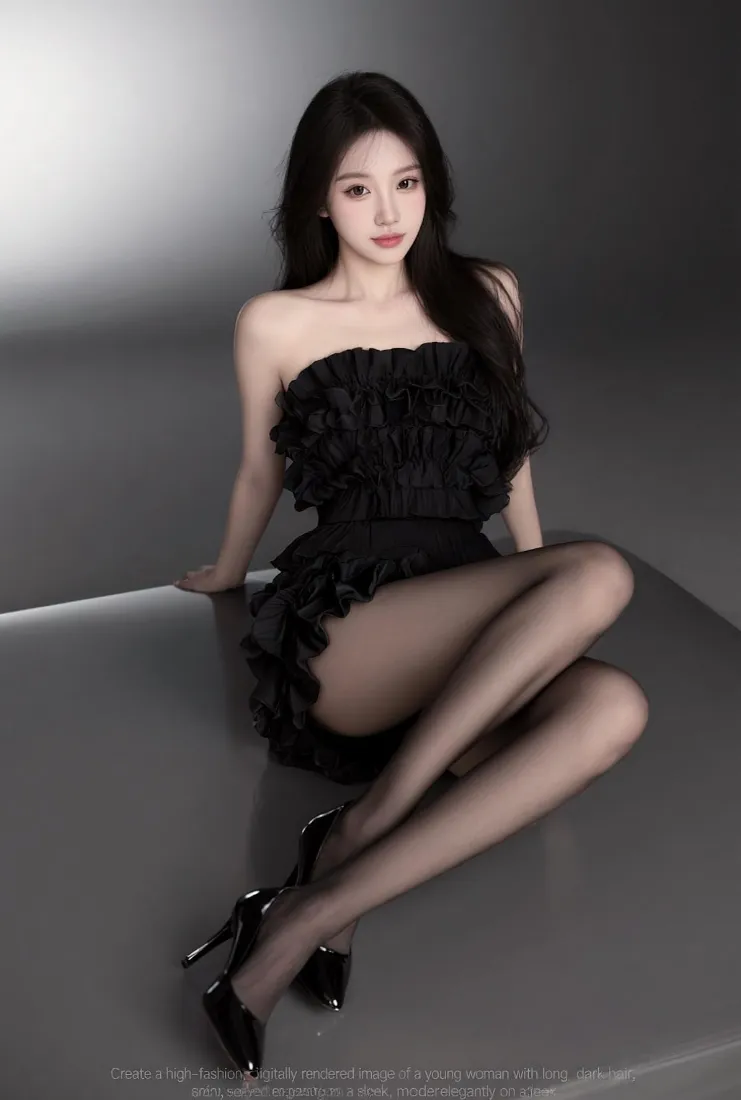 黑丝御姐手机壁纸｜简约灰色背景图片 - 性感美女「哲风壁纸」