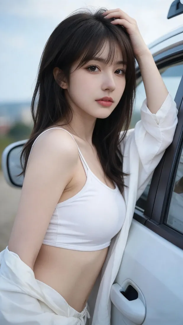 清纯美女手机壁纸｜户外街拍背景图片 - 休闲穿搭「哲风壁纸」