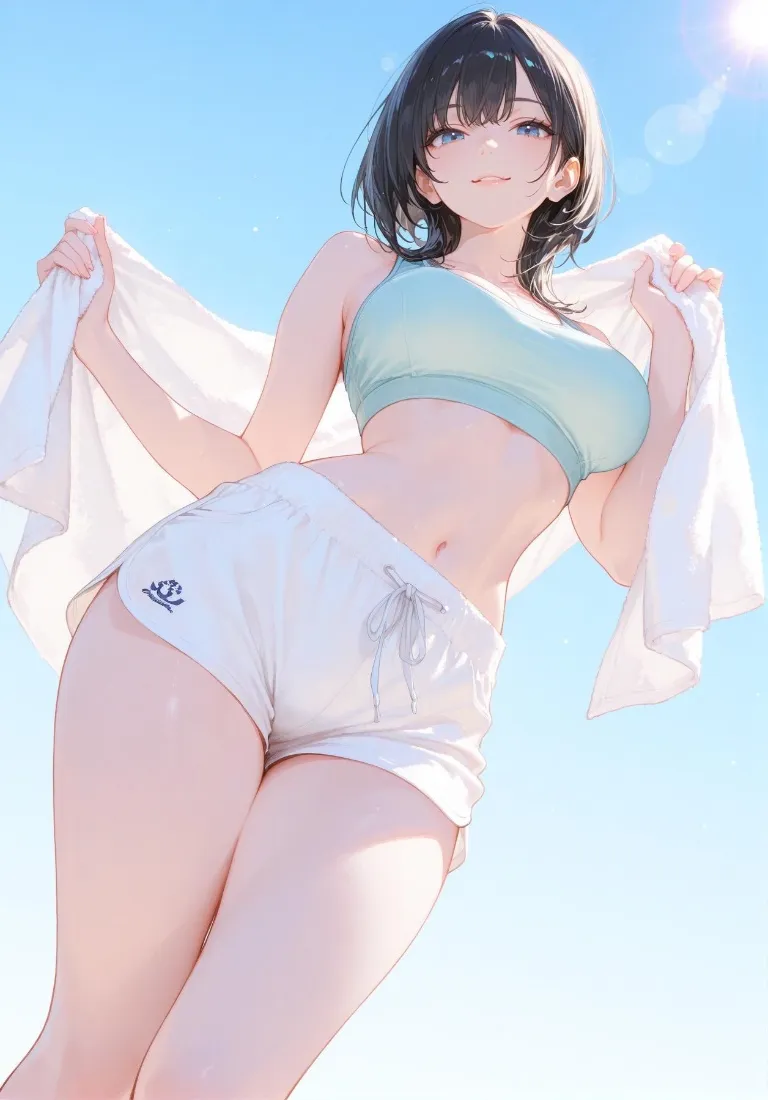 二次元少女手机壁纸｜晴天户外背景图片 - 清爽夏日「哲风壁纸」