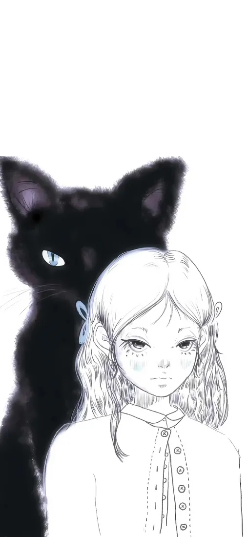 黑猫手机壁纸|简约背景图片 - 线条女孩「哲风壁纸」 黑猫手机壁纸|简约背景图片 - 线条女孩「哲风壁纸」