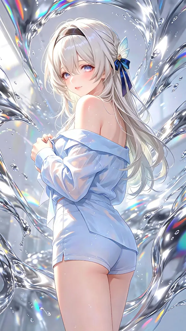 流萤手机壁纸|手机背景图片 - 银发露肩少女「哲风壁纸」 流萤手机壁纸|手机背景图片 - 银发露肩少女「哲风壁纸」