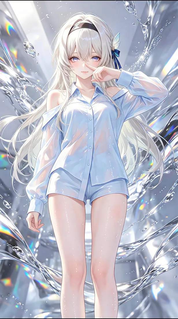 银发二次元少女手机壁纸|清新水晶背景图片 - 清纯穿搭「哲风壁纸」 银发二次元少女手机壁纸|清新水晶背景图片 - 清纯穿搭「哲风壁纸」