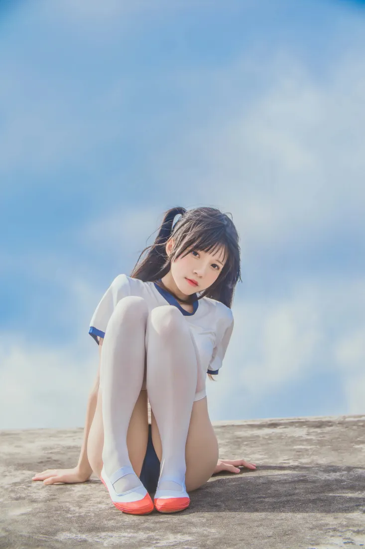 桜桃喵手机壁纸｜cosplay背景图片 - 体操服少女「哲风壁纸」