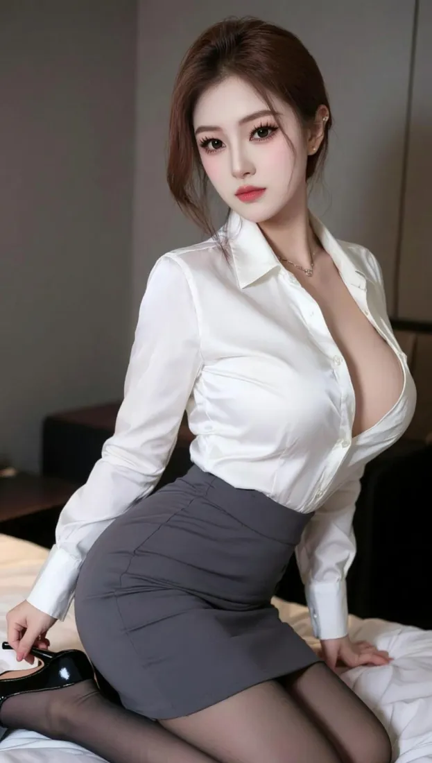 性感OL手机壁纸｜职场御姐背景图片 - 黑丝制服「哲风壁纸」