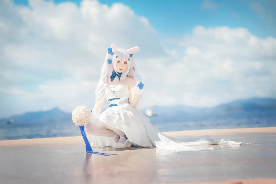 7k拉菲壁纸｜cosplay背景图片 - 碧蓝航线婚纱「哲风壁纸」