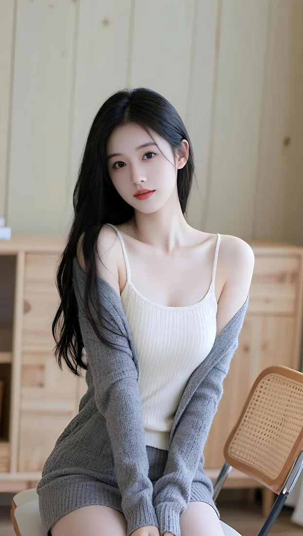 长发美女手机壁纸｜室内背景图片 - 温柔氛围感「哲风壁纸」