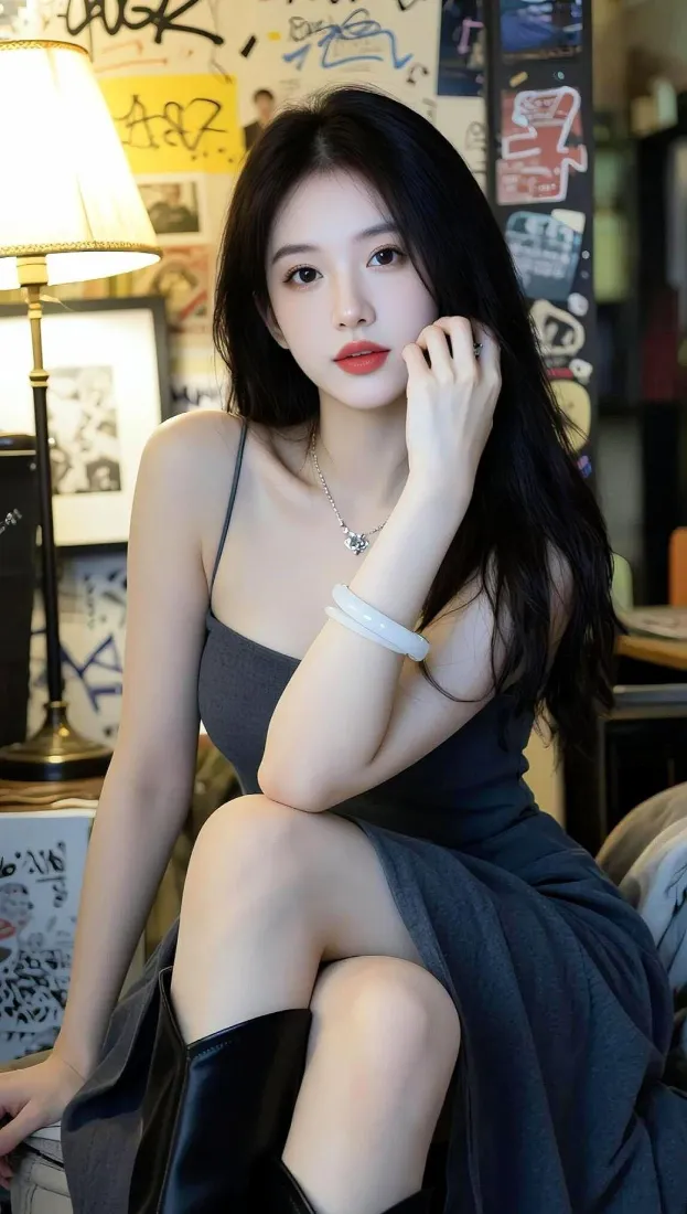 长发御姐手机壁纸｜复古室内背景图片 - 纯欲美女「哲风壁纸」