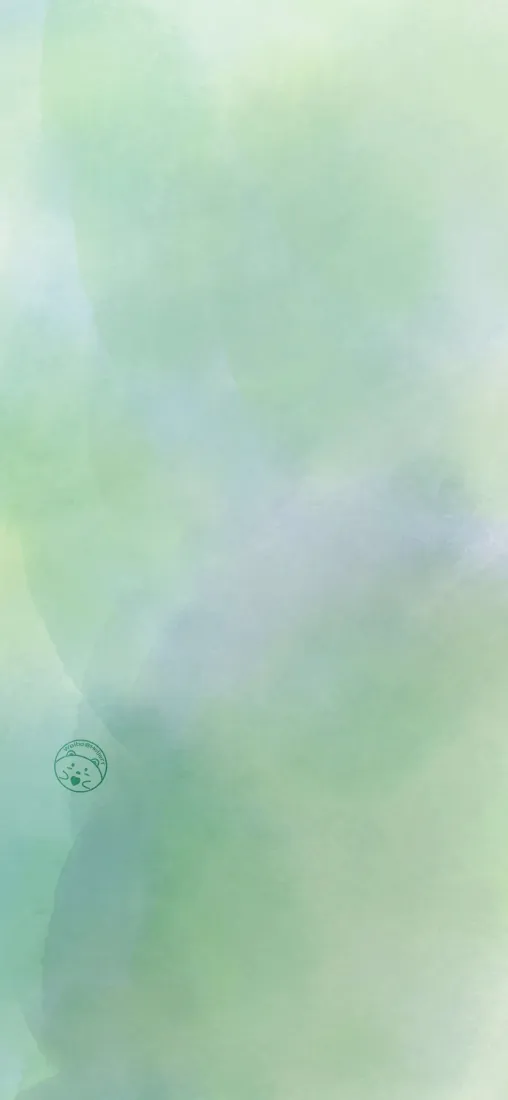 青蓝与淡绿柔和晕染的朦胧渐变背景，左下角有极小圆形线稿水印