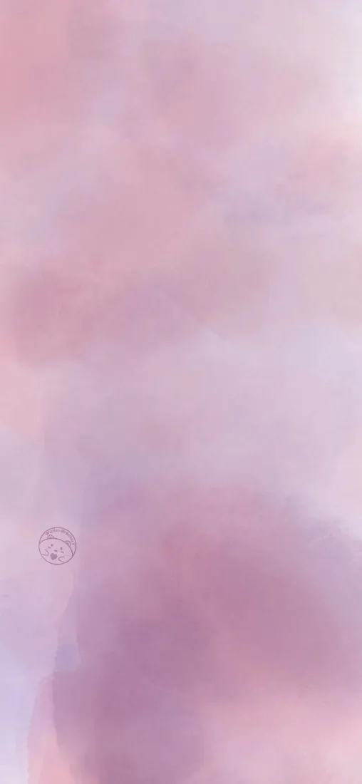 粉紫渐变朦胧柔化背景，左下角带有小型简笔线条水印