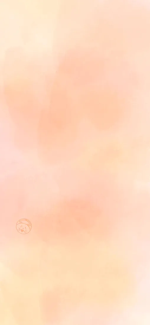暖调橙黄与柔粉交织的朦胧渐变背景，左下角带有小型圆形水印