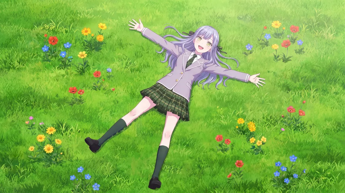 4k少女壁纸 - 草地 - 野花 - 开心「哲风壁纸」