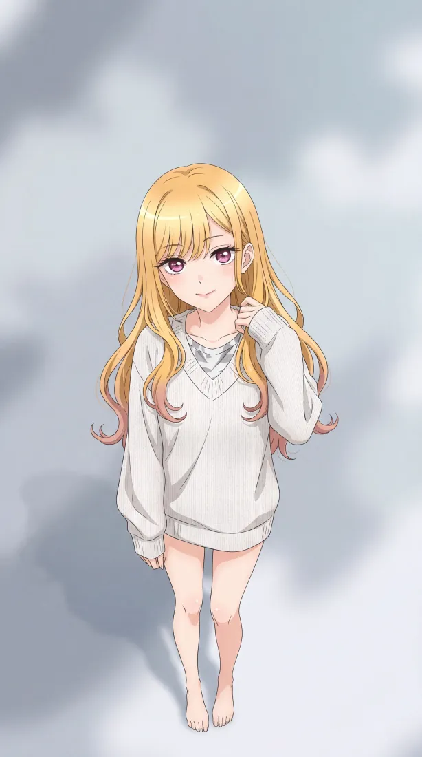 4k长发壁纸 - 少女 - 金发 - 紫眸「哲风壁纸」