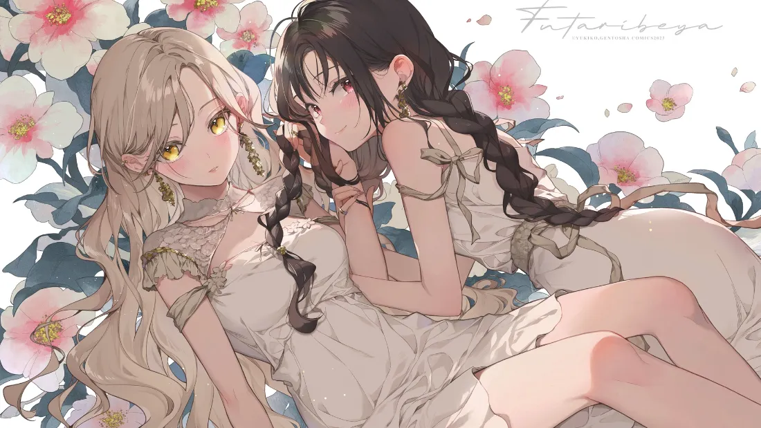 2k动漫少女壁纸|鲜花白裙背景图片 - 温柔日系双人插画「哲风壁纸」 2k动漫少女壁纸|鲜花白裙背景图片 - 温柔日系双人插画「哲风壁纸」