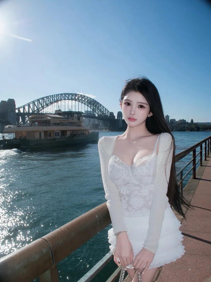悉尼海港大桥美女手机壁纸|海边码头背景图片 - 白裙穿搭「哲风壁纸」 悉尼海港大桥美女手机壁纸|海边码头背景图片 - 白裙穿搭「哲风壁纸」
