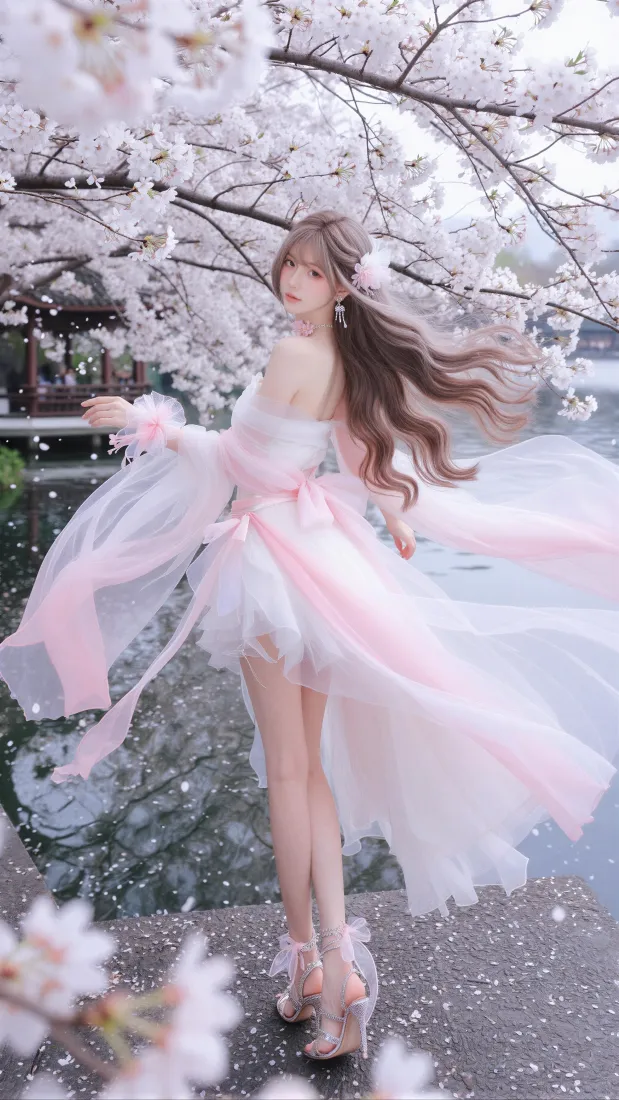 樱花少女手机壁纸|粉纱长裙春日户外背景图片 - 氛围感写真「哲风壁纸」 樱花少女手机壁纸|粉纱长裙春日户外背景图片 - 氛围感写真「哲风壁纸」