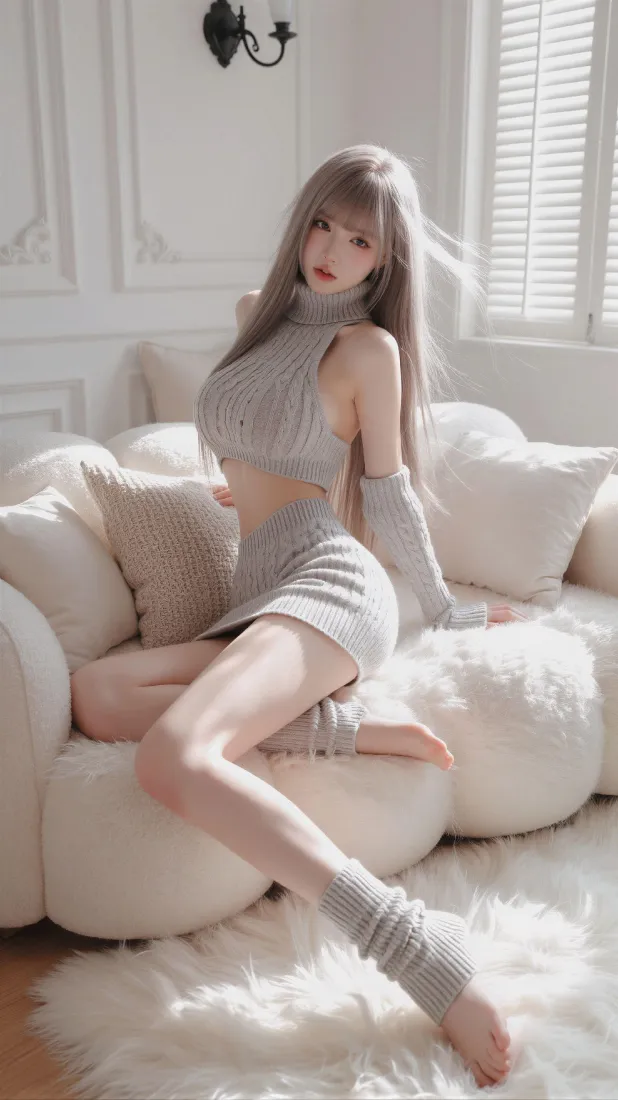 银发美女手机壁纸|白色沙发背景图片 - 氛围感休闲写真「哲风壁纸」 银发美女手机壁纸|白色沙发背景图片 - 氛围感休闲写真「哲风壁纸」