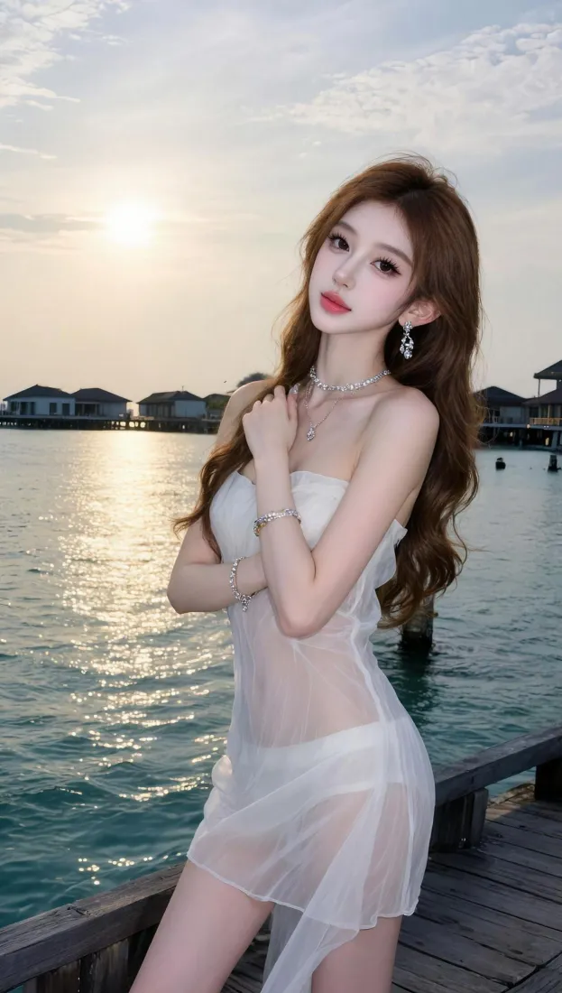 海边卷发美女手机壁纸|日落海景背景图片 - 气质白裙写真「哲风壁纸」 海边卷发美女手机壁纸|日落海景背景图片 - 气质白裙写真「哲风壁纸」
