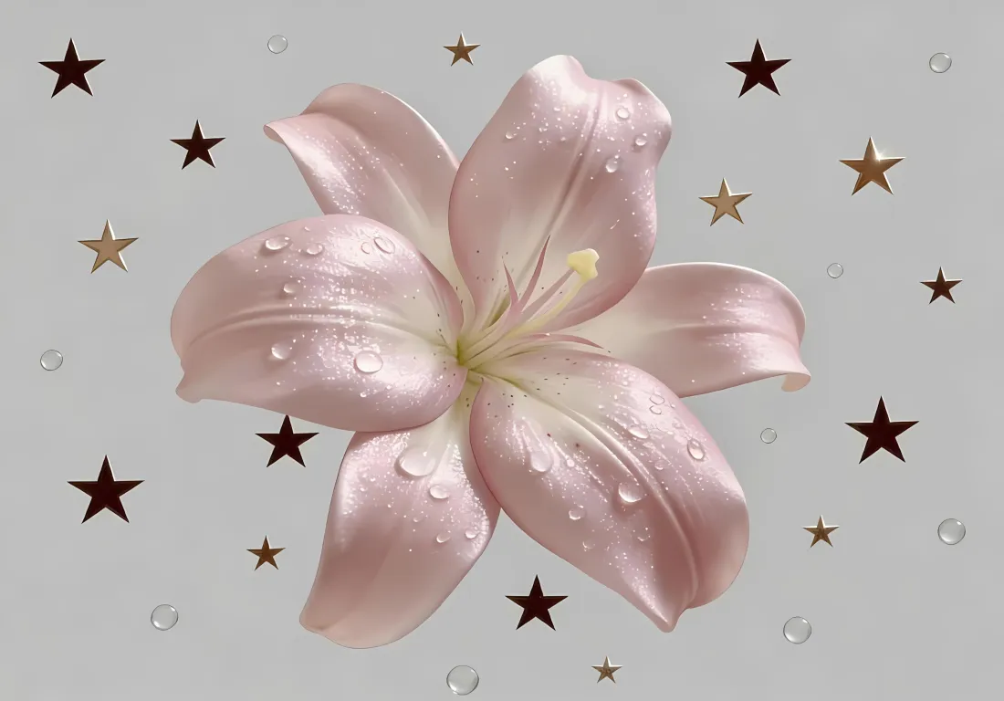 3k粉色百合花壁纸|星星浅灰背景图片 - 带水珠花朵「哲风壁纸」 3k粉色百合花壁纸|星星浅灰背景图片 - 带水珠花朵「哲风壁纸」