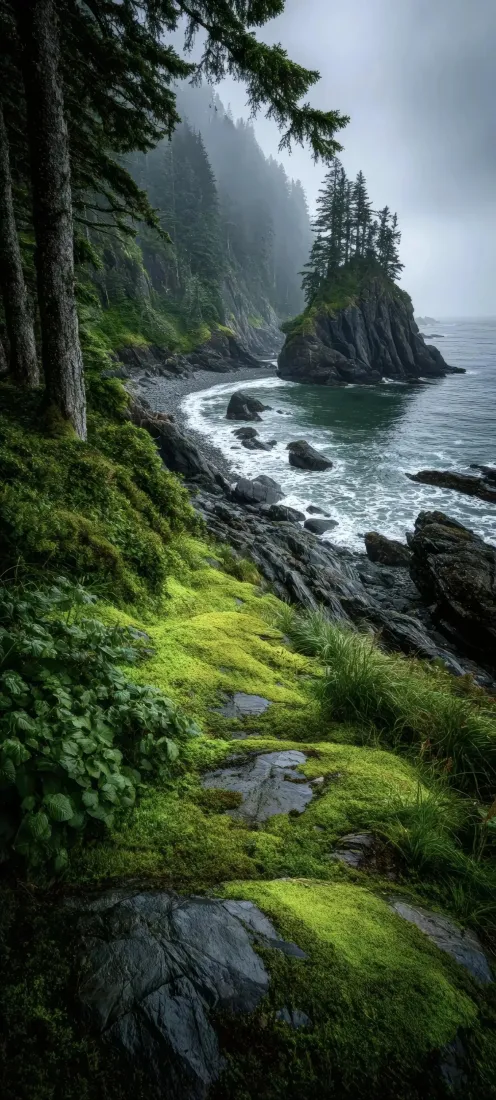 海岸森林手机壁纸|临海礁石绿植背景图片 - 清新自然风景「哲风壁纸」 海岸森林手机壁纸|临海礁石绿植背景图片 - 清新自然风景「哲风壁纸」