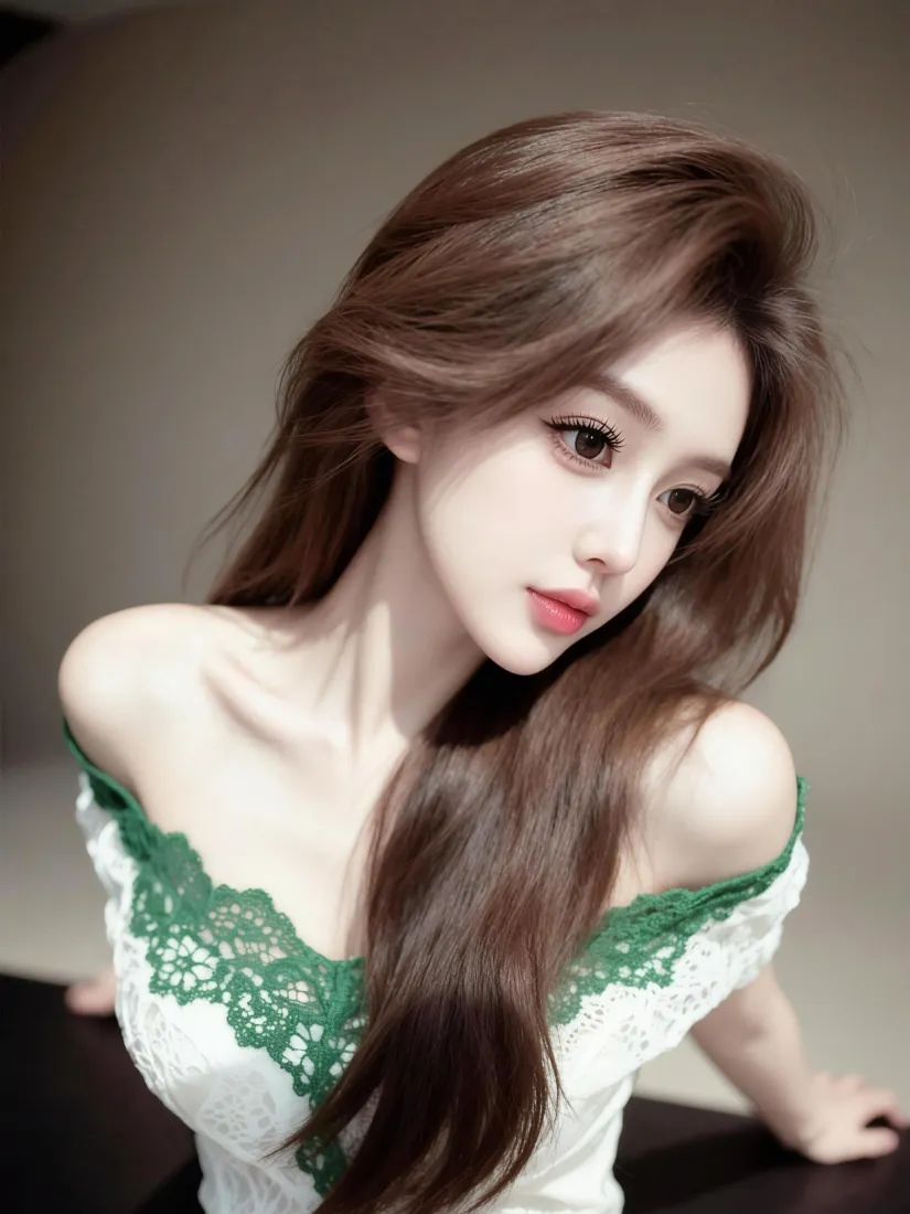 棕发美女手机壁纸|露肩蕾丝上衣背景图片 - 时尚氛围感写真「哲风壁纸」 棕发美女手机壁纸|露肩蕾丝上衣背景图片 - 时尚氛围感写真「哲风壁纸」
