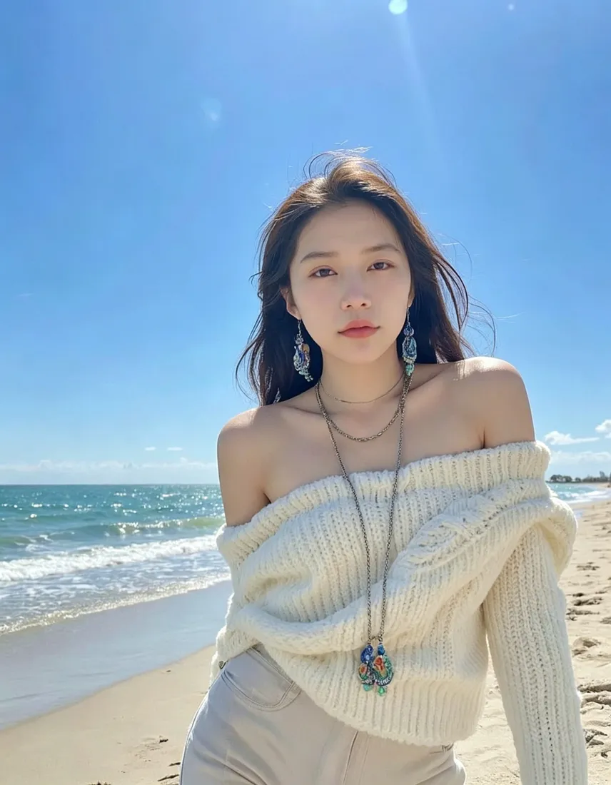 海边少女手机壁纸|蓝天白云沙滩背景图片 - 清新治愈氛围感「哲风壁纸」 海边少女手机壁纸|蓝天白云沙滩背景图片 - 清新治愈氛围感「哲风壁纸」