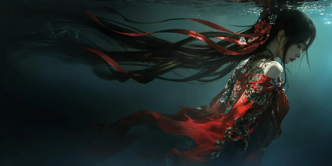 2k古风红衣少女壁纸|水下场景背景图片 - 二次元插画「哲风壁纸」 2k古风红衣少女壁纸|水下场景背景图片 - 二次元插画「哲风壁纸」