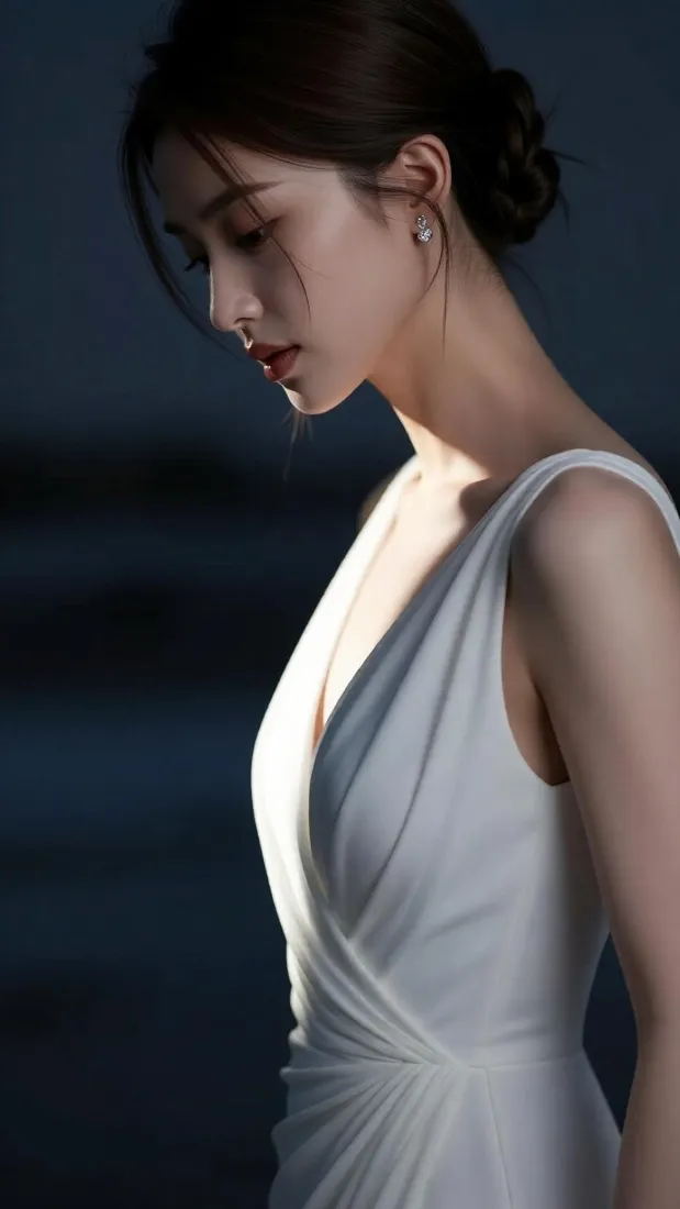 气质美女手机壁纸|白色吊带裙背景图片 - 暗调光影写真「哲风壁纸」 气质美女手机壁纸|白色吊带裙背景图片 - 暗调光影写真「哲风壁纸」