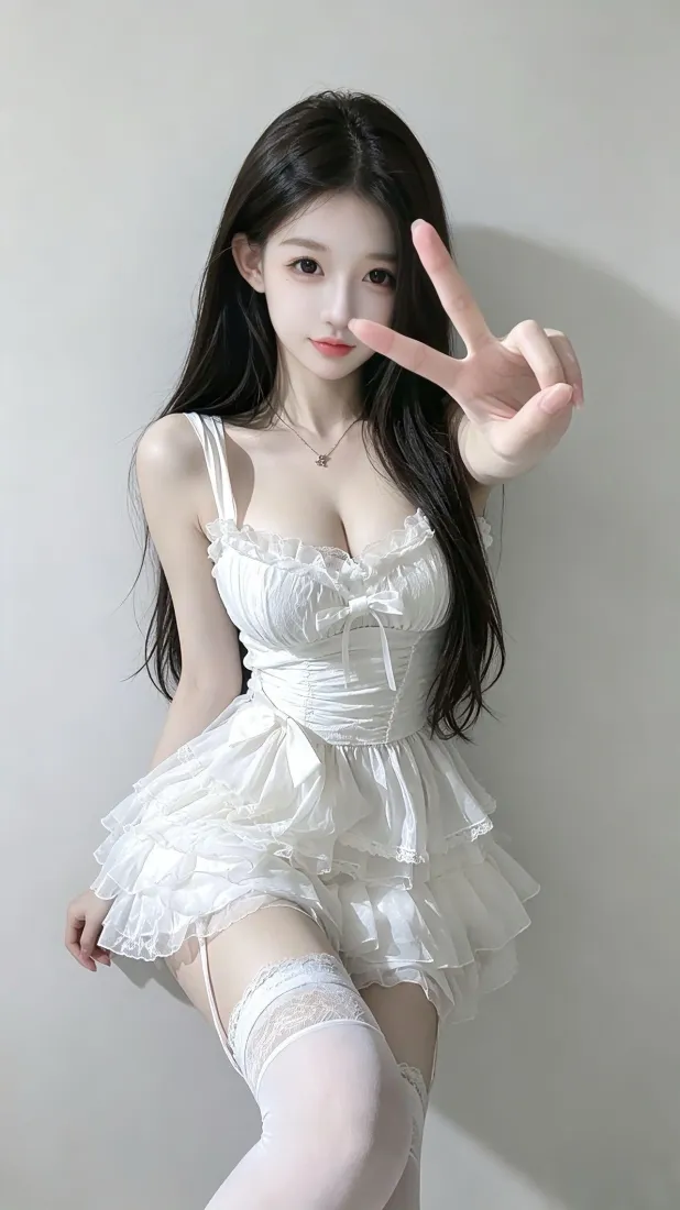 白裙纯欲美女手机壁纸|浅灰纯色背景图片 - 性感人像写真「哲风壁纸」 白裙纯欲美女手机壁纸|浅灰纯色背景图片 - 性感人像写真「哲风壁纸」