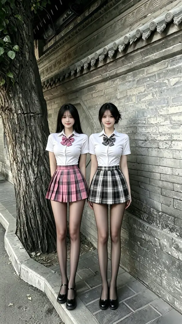 JK制服姐妹手机壁纸|胡同街景背景图片 - 双人时尚写真「哲风壁纸」 JK制服姐妹手机壁纸|胡同街景背景图片 - 双人时尚写真「哲风壁纸」