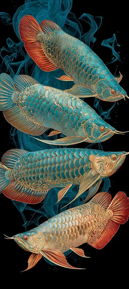 龙鱼手机壁纸|吉祥招财风水背景图片 - 精美水族手绘插画「哲风壁纸」 龙鱼手机壁纸|吉祥招财风水背景图片 - 精美水族手绘插画「哲风壁纸」