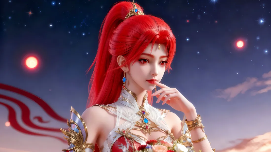 6k火允儿壁纸|星空背景图片 - 百炼成神红发国漫女神「哲风壁纸」 6k火允儿壁纸|星空背景图片 - 百炼成神红发国漫女神「哲风壁纸」