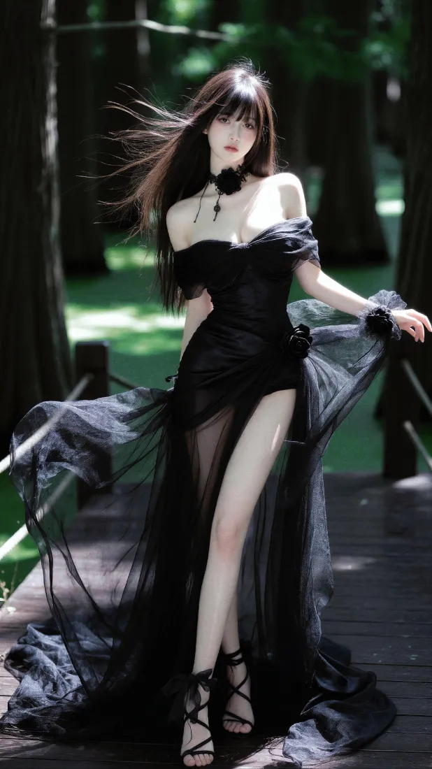 森系黑衣美女手机壁纸|林间栈道背景图片 - 清冷人像写真「哲风壁纸」 森系黑衣美女手机壁纸|林间栈道背景图片 - 清冷人像写真「哲风壁纸」