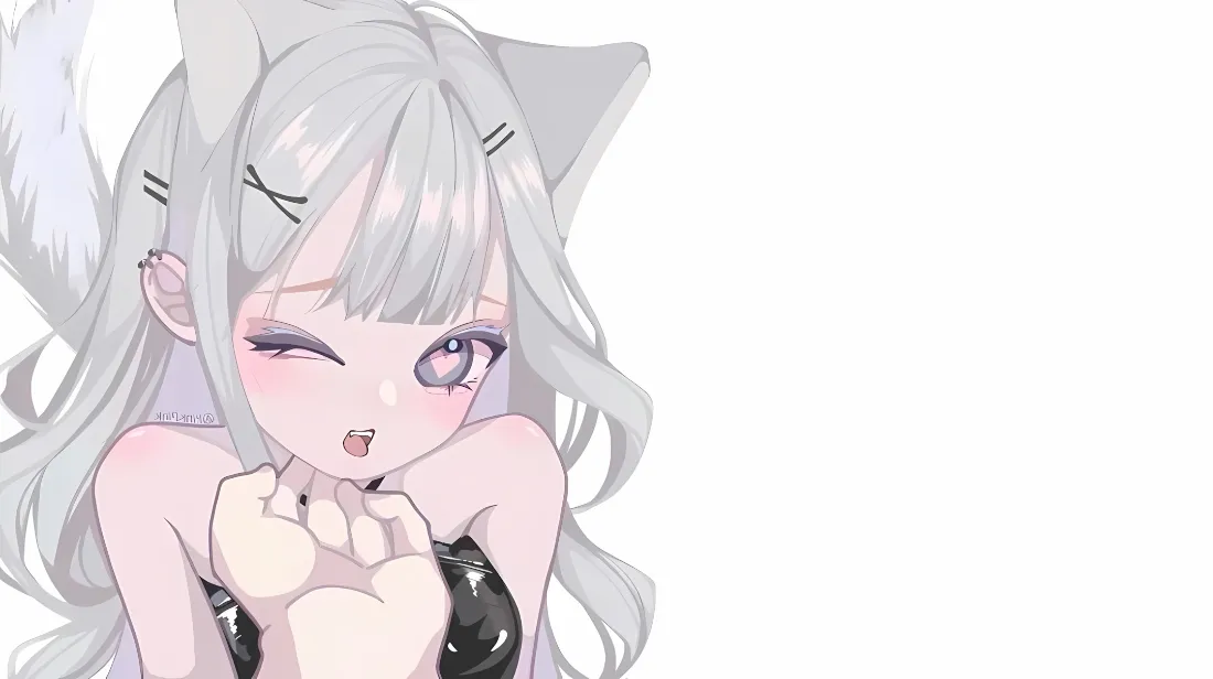 2k银发猫娘少女壁纸|纯白色背景图片 - 可爱二次元兽耳女孩「哲风壁纸」 2k银发猫娘少女壁纸|纯白色背景图片 - 可爱二次元兽耳女孩「哲风壁纸」