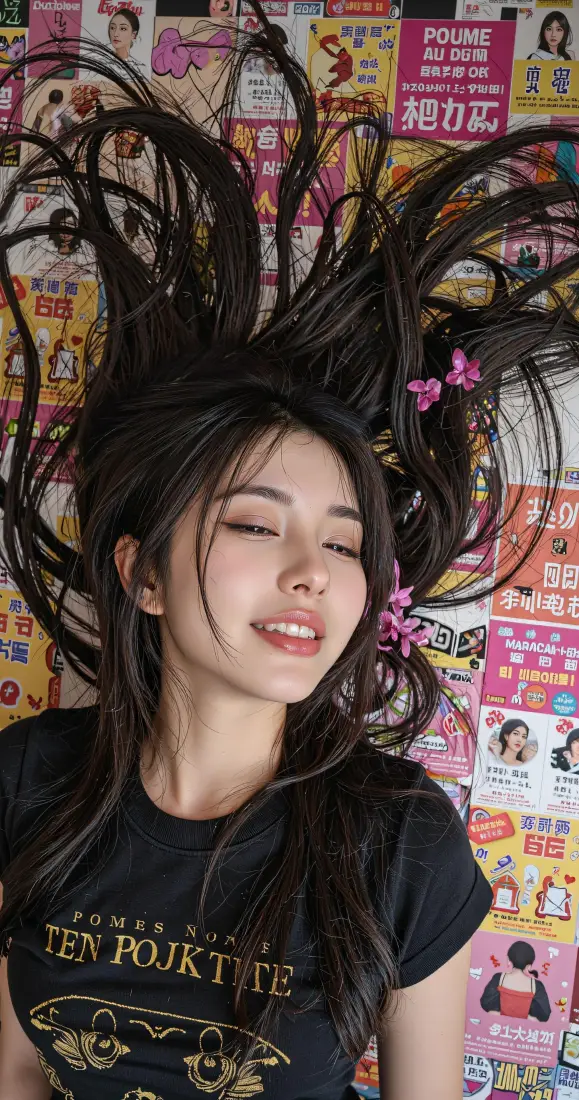 长发甜妹手机壁纸|彩色海报墙背景图片 - 氛围感少女写真「哲风壁纸」 长发甜妹手机壁纸|彩色海报墙背景图片 - 氛围感少女写真「哲风壁纸」