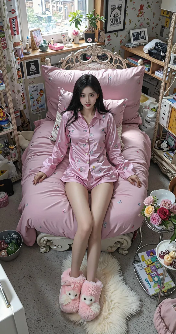 粉色睡衣美女手机壁纸|温馨卧室背景图片 - 居家少女写真「哲风壁纸」 粉色睡衣美女手机壁纸|温馨卧室背景图片 - 居家少女写真「哲风壁纸」
