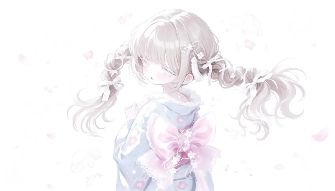 2k萌系双马尾少女壁纸|纯白清新背景图片 - 二次元蝴蝶结氛围感「哲风壁纸」 2k萌系双马尾少女壁纸|纯白清新背景图片 - 二次元蝴蝶结氛围感「哲风壁纸」