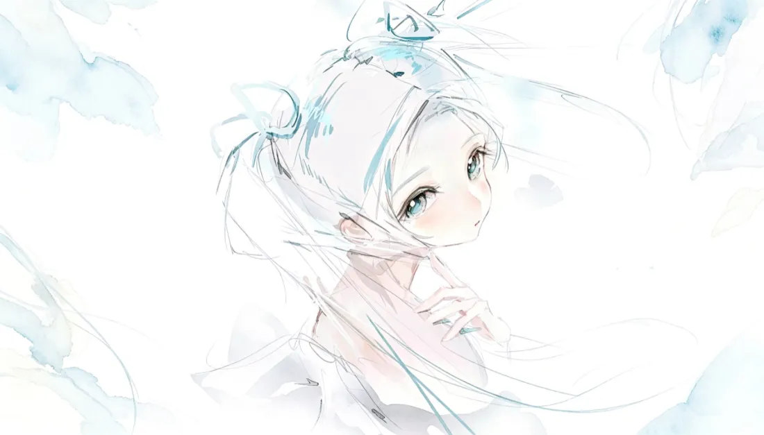 2k蓝白双马尾少女壁纸|纯白二次元背景图片 - 萌系插画「哲风壁纸」 2k蓝白双马尾少女壁纸|纯白二次元背景图片 - 萌系插画「哲风壁纸」